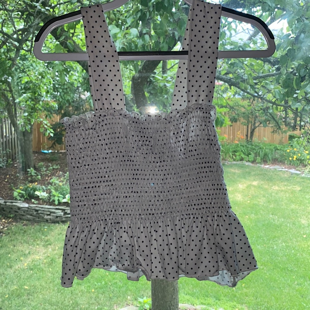 Urban Outfitters White Polka dotted top.